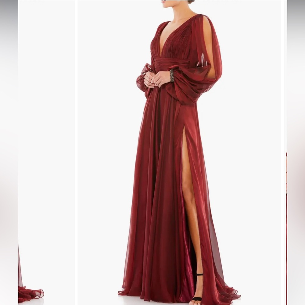 NWT, Mac Duggal, V-Neck A-Line Chiffon Gown, size 12